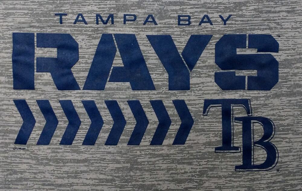 MLB Tampa Bay Rays Performance Shirt Mens L Large Gray Heather Raglan Tee